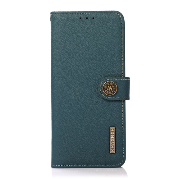 For OnePlus Ace 2 Pro KHAZNEH Custer Genuine Leather RFID Phone Case(Green)