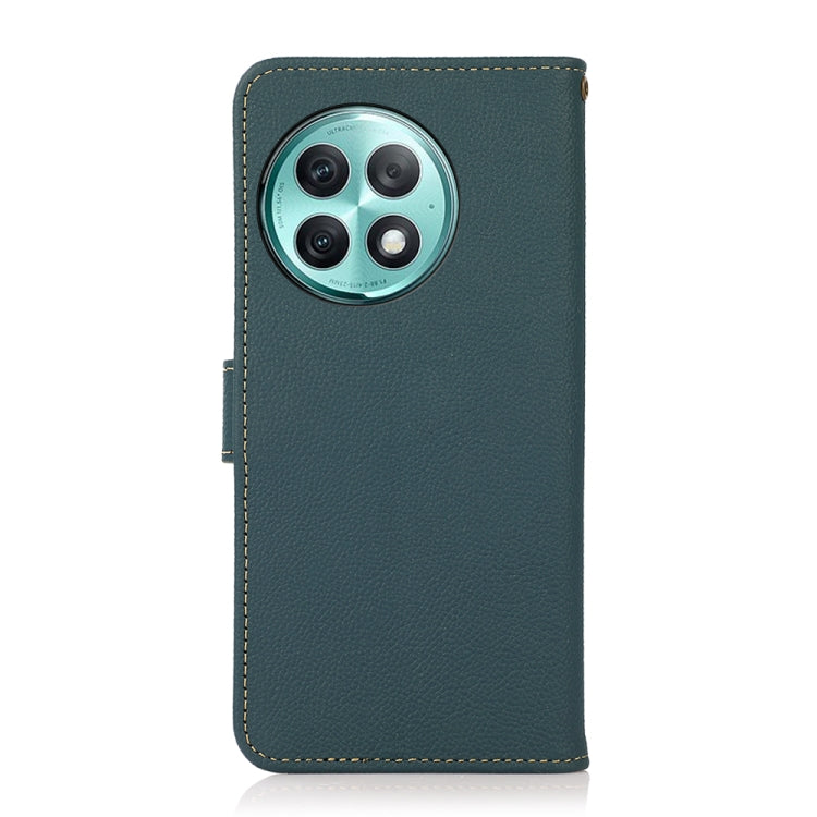 For OnePlus Ace 2 Pro KHAZNEH Custer Genuine Leather RFID Phone Case(Green)