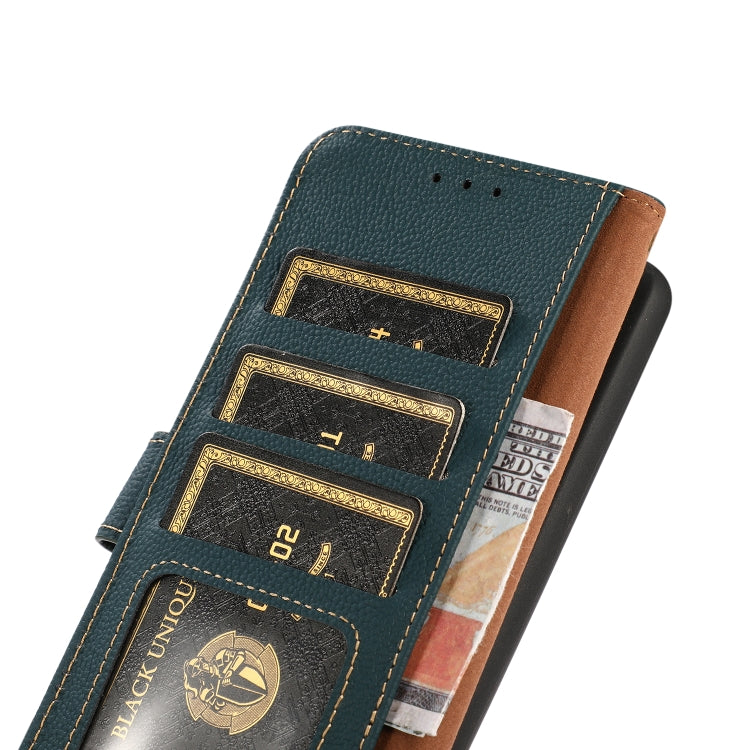 For OnePlus Ace 2 Pro KHAZNEH Custer Genuine Leather RFID Phone Case(Green)