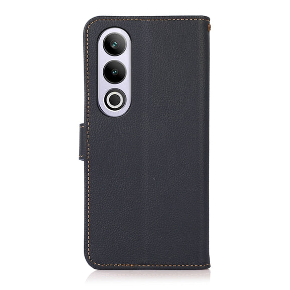 For OnePlus Ace 3V KHAZNEH Custer Genuine Leather RFID Phone Case(Blue)