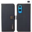For OnePlus CE4 Lite KHAZNEH Custer Genuine Leather RFID Phone Case(Blue) - OnePlus Cases by PMC TechLife | Online Shopping South Africa | PMC TechLife | Buy Now Pay Later Mobicred