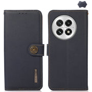 For OnePlus 13 KHAZNEH Custer Genuine Leather RFID Phone Case(Blue)