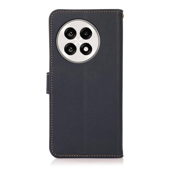 For OnePlus Ace 5 Pro / Ace 5 / 13R KHAZNEH Custer Genuine Leather RFID Phone Case(Blue)
