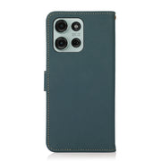 For Motorola Moto G75 5G KHAZNEH Custer Genuine Leather RFID Phone Case(Green)