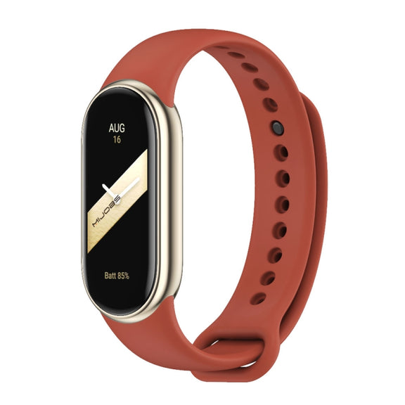 For Xiaomi Smart Band 10 / 9 / 8 Mijobs Solid Color Silicone Watch Band(Orange)
