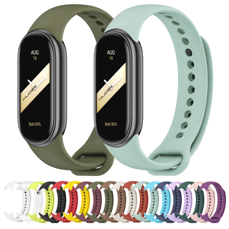 For Xiaomi Smart Band 10 / 9 / 8 Mijobs Solid Color Silicone Watch Band(Army Green)