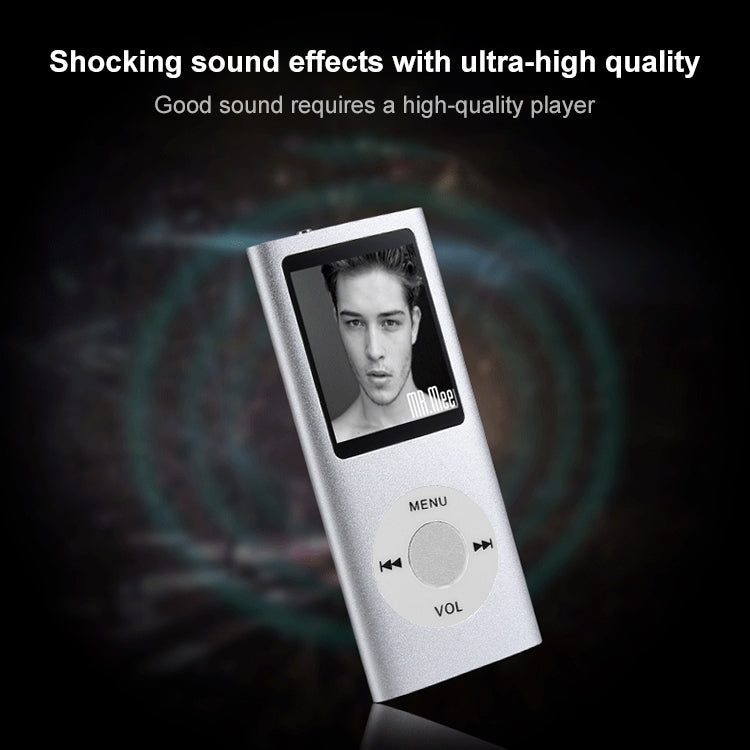 1.8 inch TFT Screen Metal MP4 Player With 16G TF Card+Earphone+Cable(Silver)