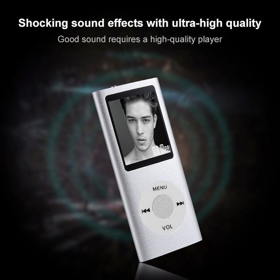1.8 inch TFT Screen Metal MP4 Player With 16G TF Card+Earphone+Cable(Silver)