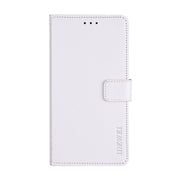For Realme 11 Pro idewei Crazy Horse Texture Leather Phone Case with Holder(White)