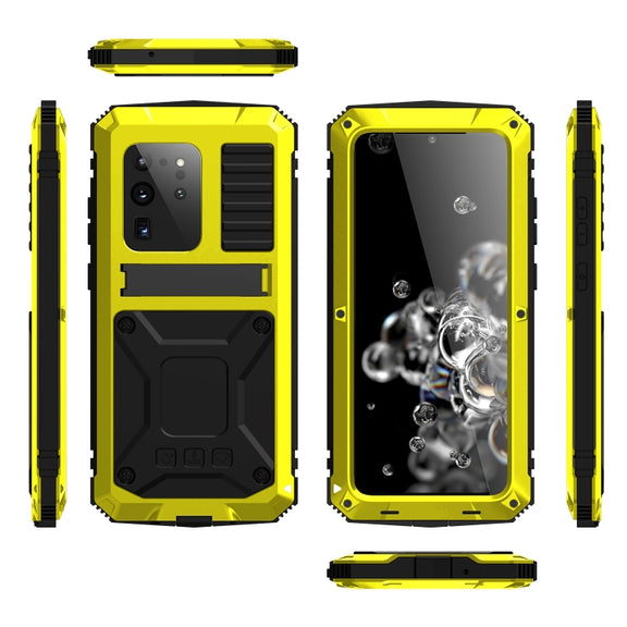 For Samsung Galaxy S20 Plus R-JUST Water-resistant Shockproof Dustproof Metal + Silicone Protective Case(Yellow)