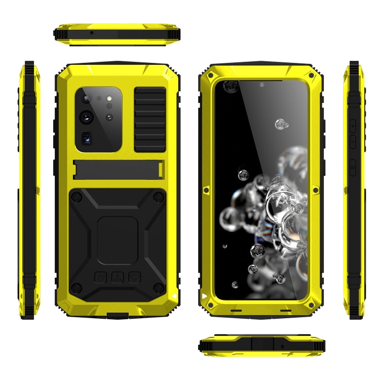 For Samsung Galaxy S20 Plus R-JUST Water-resistant Shockproof Dustproof Metal + Silicone Protective Case(Yellow)