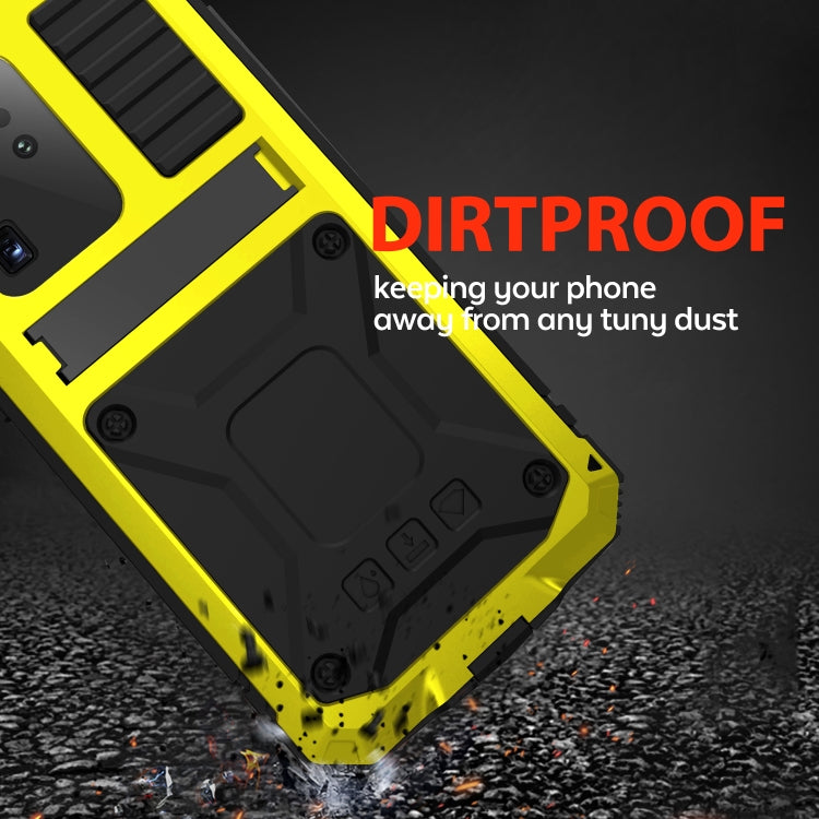 For Samsung Galaxy S20 Plus R-JUST Water-resistant Shockproof Dustproof Metal + Silicone Protective Case(Yellow)