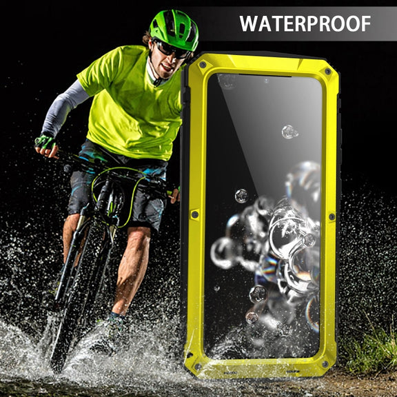 For Samsung Galaxy S20 Plus R-JUST Water-resistant Shockproof Dustproof Metal + Silicone Protective Case(Yellow)