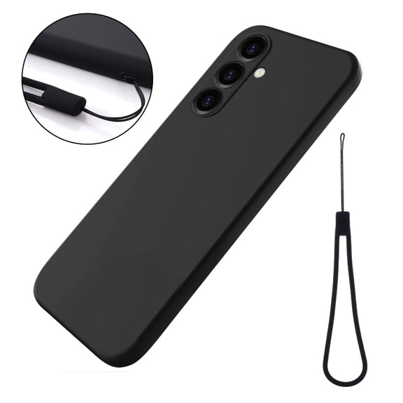For Samsung Galaxy A25 5G Pure Color Liquid Silicone Shockproof Phone Case(Black)