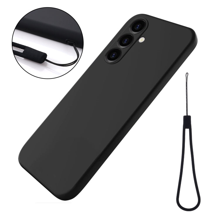 For Samsung Galaxy A25 5G Pure Color Liquid Silicone Shockproof Phone Case(Black)