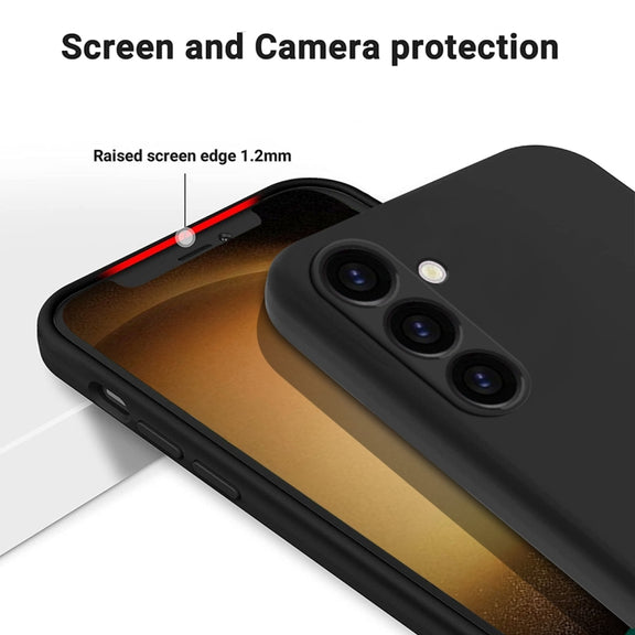 For Samsung Galaxy A25 5G Pure Color Liquid Silicone Shockproof Phone Case(Black)
