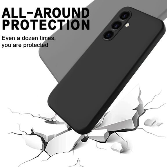 For Samsung Galaxy A25 5G Pure Color Liquid Silicone Shockproof Phone Case(Black)