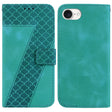 For iPhone 16e Seven-shaped Embossed Leather Phone Case(Green) - iPhone 16e Cases by PMC TechLife | Online Shopping South Africa | PMC TechLife | Buy Now Pay Later Mobicred