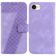 For iPhone 16e Seven-shaped Embossed Leather Phone Case(Purple) - iPhone 16e Cases by PMC TechLife | Online Shopping South Africa | PMC TechLife | Buy Now Pay Later Mobicred