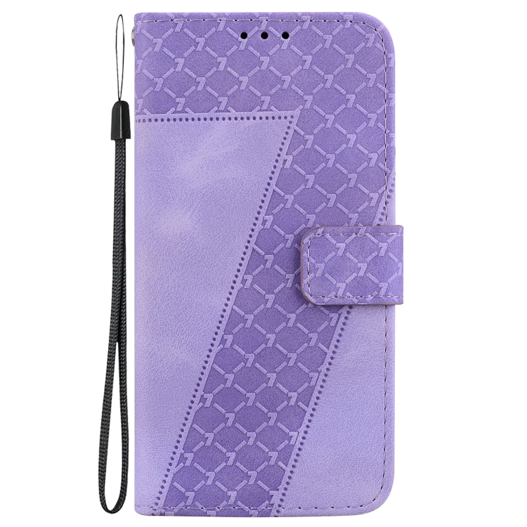 For iPhone 16e Seven-shaped Embossed Leather Phone Case(Purple)