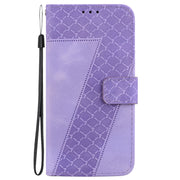 For iPhone 16e Seven-shaped Embossed Leather Phone Case(Purple)