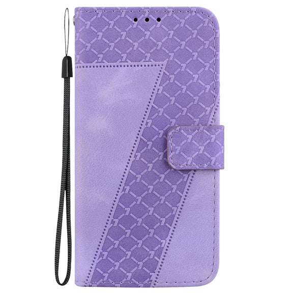 For iPhone 16e Seven-shaped Embossed Leather Phone Case(Purple)