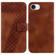 For iPhone 16e Seven-shaped Embossed Leather Phone Case(Brown) - iPhone 16e Cases by PMC TechLife | Online Shopping South Africa | PMC TechLife | Buy Now Pay Later Mobicred
