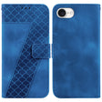 For iPhone 16e Seven-shaped Embossed Leather Phone Case(Blue) - iPhone 16e Cases by PMC TechLife | Online Shopping South Africa | PMC TechLife | Buy Now Pay Later Mobicred