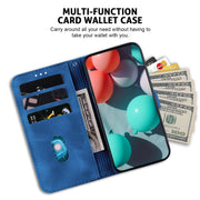 For iPhone 16e Seven-shaped Embossed Leather Phone Case(Blue)