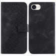 For iPhone 16e Seven-shaped Embossed Leather Phone Case(Black) - iPhone 16e Cases by PMC TechLife | Online Shopping South Africa | PMC TechLife | Buy Now Pay Later Mobicred
