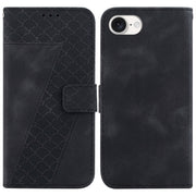 For iPhone 16e Seven-shaped Embossed Leather Phone Case(Black)