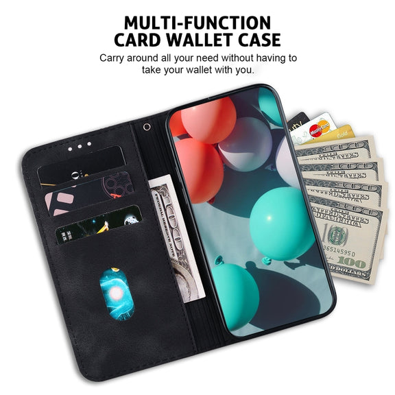 For iPhone 16e Seven-shaped Embossed Leather Phone Case(Black)