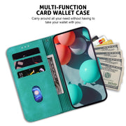 For iPhone 16 Pro Max Seven-shaped Embossed Leather Phone Case(Green)