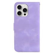 For iPhone 16 Pro Seven-shaped Embossed Leather Phone Case(Purple)