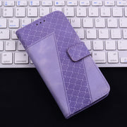 For iPhone 16 Plus Seven-shaped Embossed Leather Phone Case(Purple)