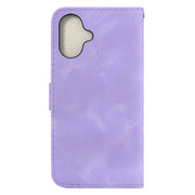 For iPhone 16 Plus Seven-shaped Embossed Leather Phone Case(Purple)
