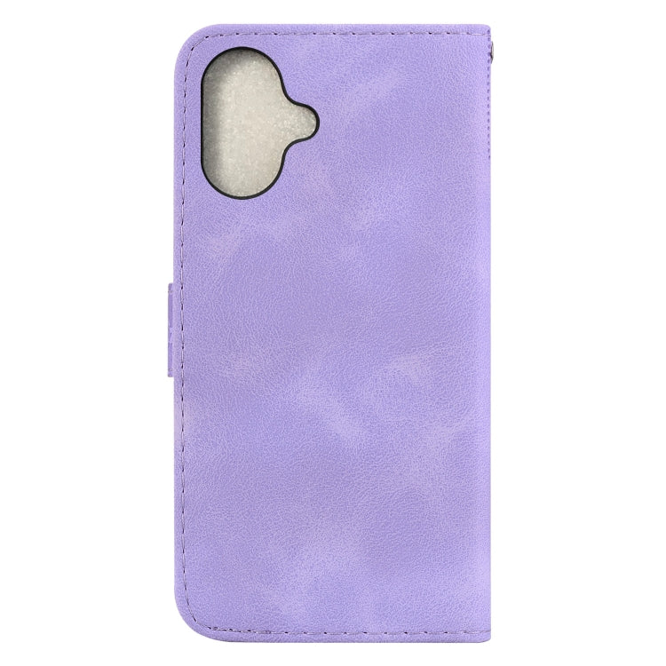 For iPhone 16 Plus Seven-shaped Embossed Leather Phone Case(Purple)
