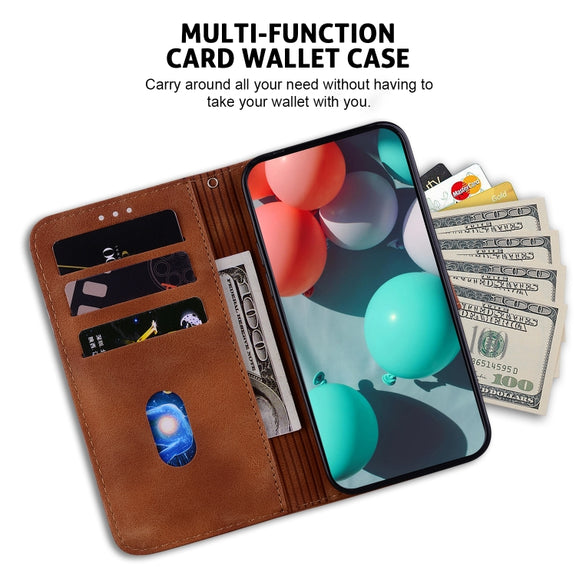 For iPhone 16 Seven-shaped Embossed Leather Phone Case(Brown)