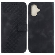 For iPhone 16 Seven-shaped Embossed Leather Phone Case(Black)