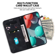 For iPhone 16 Seven-shaped Embossed Leather Phone Case(Black)