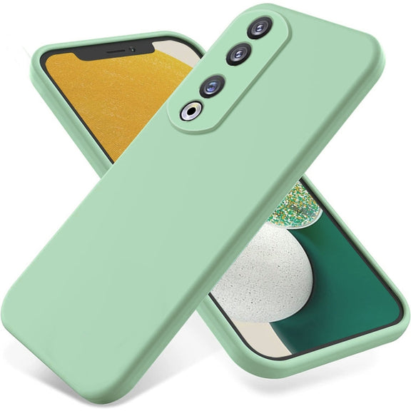For Honor 90 Pro Pure Color Liquid Silicone Shockproof Phone Case(Green)
