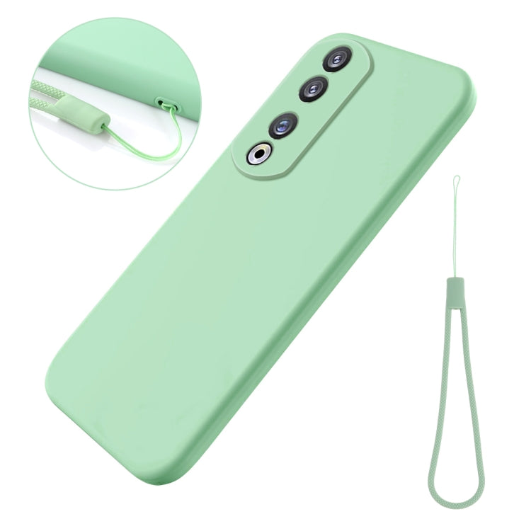 For Honor 90 Pro Pure Color Liquid Silicone Shockproof Phone Case(Green)