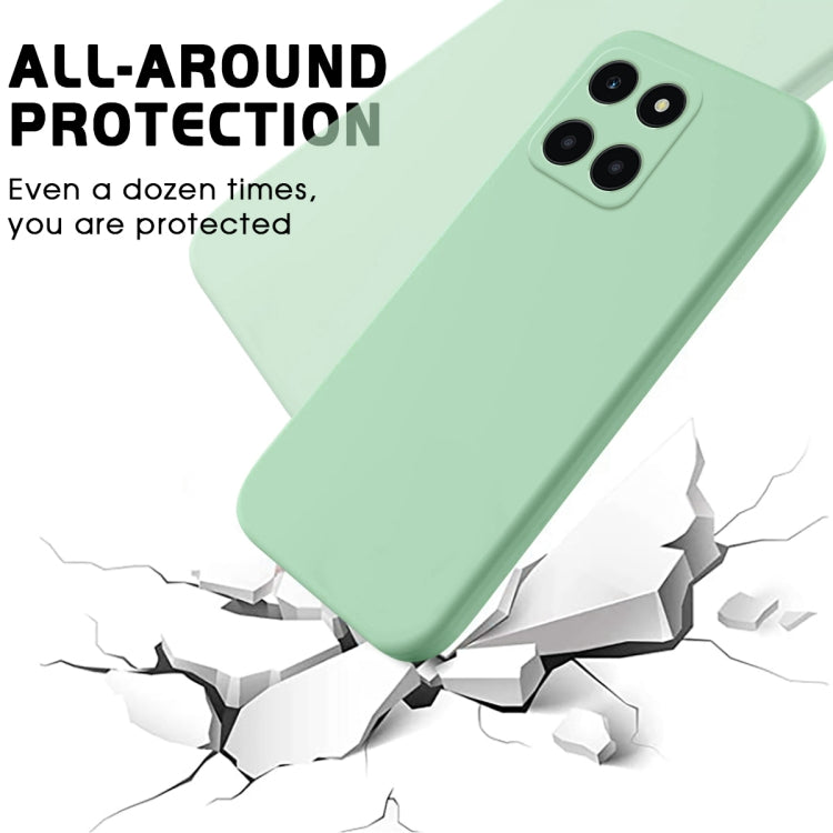 For Honor X6a Pure Color Liquid Silicone Shockproof Phone Case(Green)