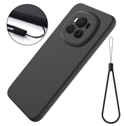 For Honor Magic6 Pure Color Liquid Silicone Shockproof Phone Case(Black)