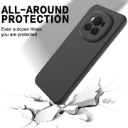 For Honor Magic6 Pure Color Liquid Silicone Shockproof Phone Case(Black)