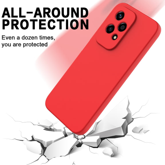 For Honor 200 Lite Global Solid Color Liquid Silicone Dropproof Full Coverage Phone Case(Red)