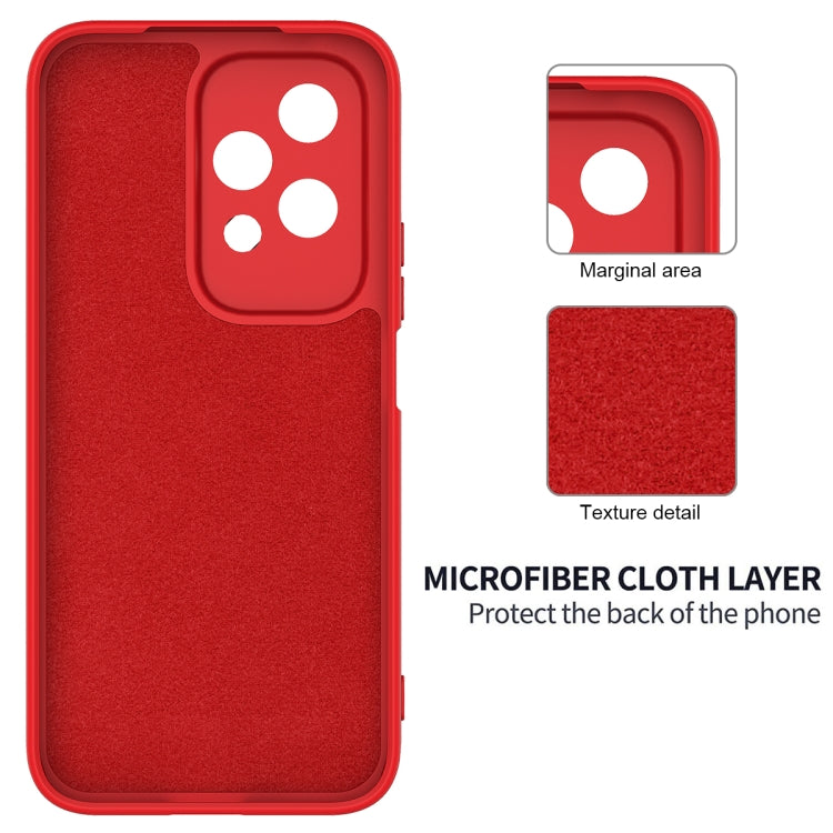 For Honor 200 Lite Global Solid Color Liquid Silicone Dropproof Full Coverage Phone Case(Red)