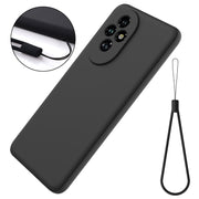 For Honor 200 Solid Color Liquid Silicone Dropproof Full Coverage Phone Case(Black)