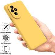 For Honor 200 Solid Color Liquid Silicone Dropproof Full Coverage Phone Case(Yellow)
