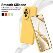 For Honor 200 Solid Color Liquid Silicone Dropproof Full Coverage Phone Case(Yellow)